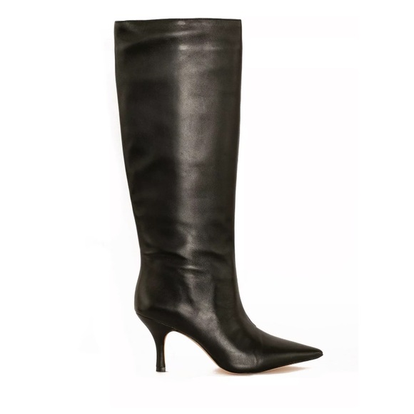 $650 Loeffler Randall Women's Whitney Heel Tall Leather Pull On Boot Black 6.5 - Picture 4 of 14